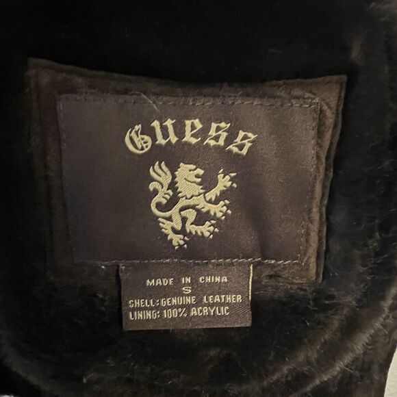 Guess Womens Vintage Brown Suede Floral Embroidered Coat Size S - Picture 3 of 8